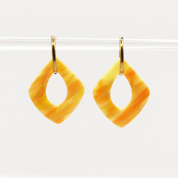 Créoles Jaune cristal - Losange