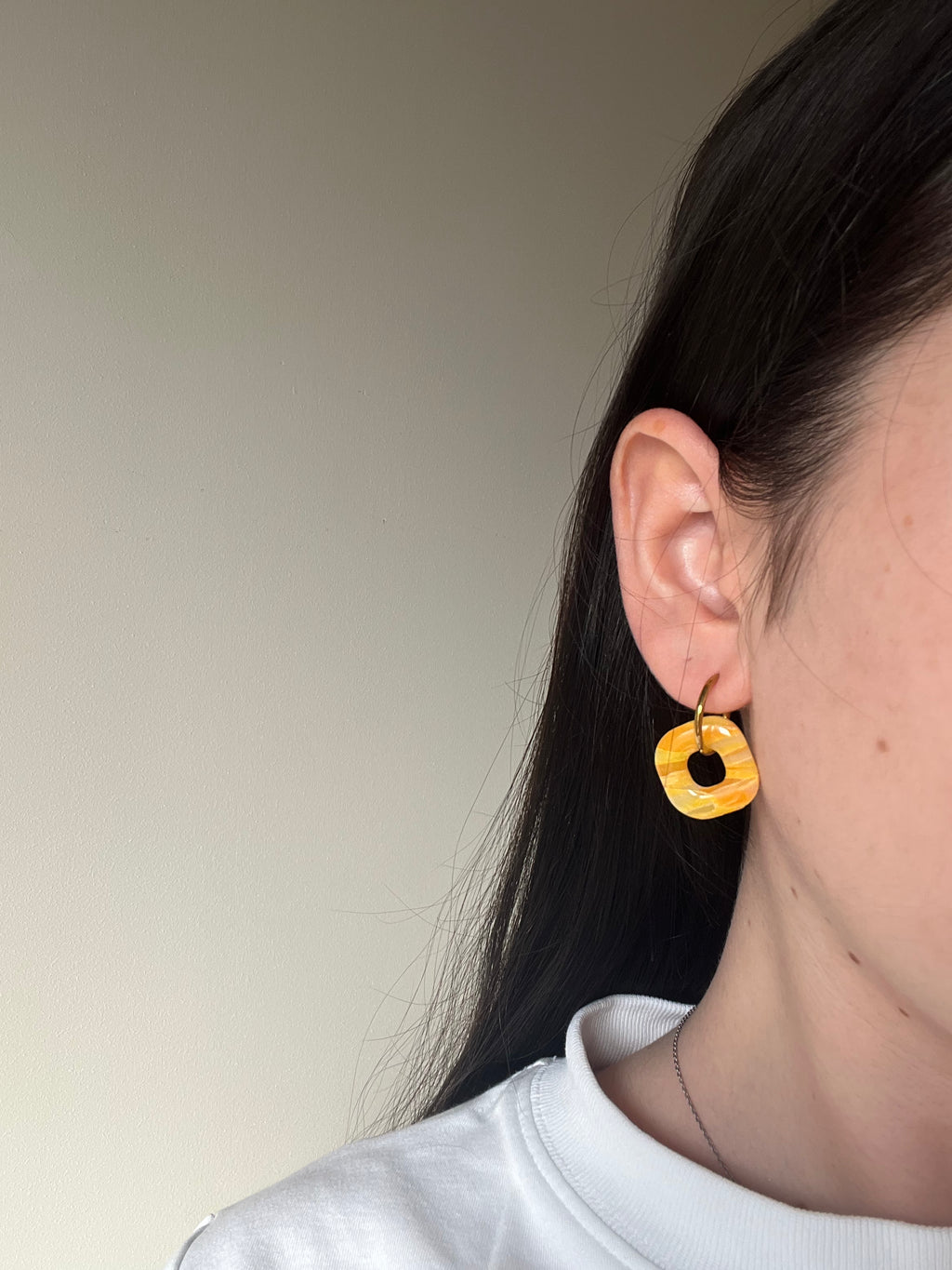 Créoles Jaune cristal - Carré