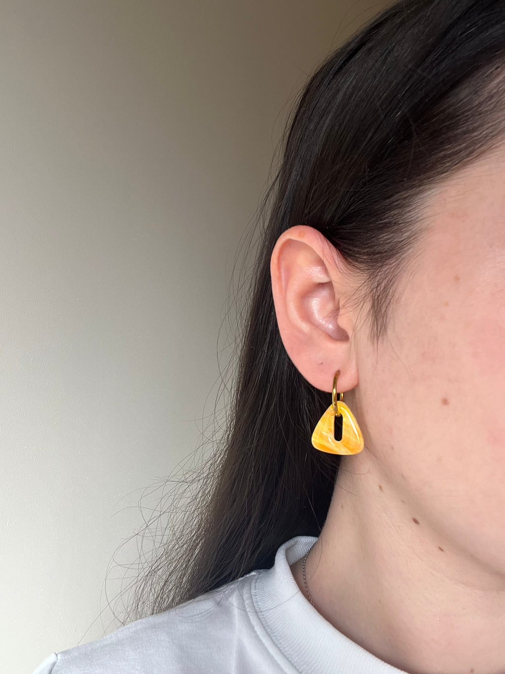 Créoles Jaune cristal - Triangle