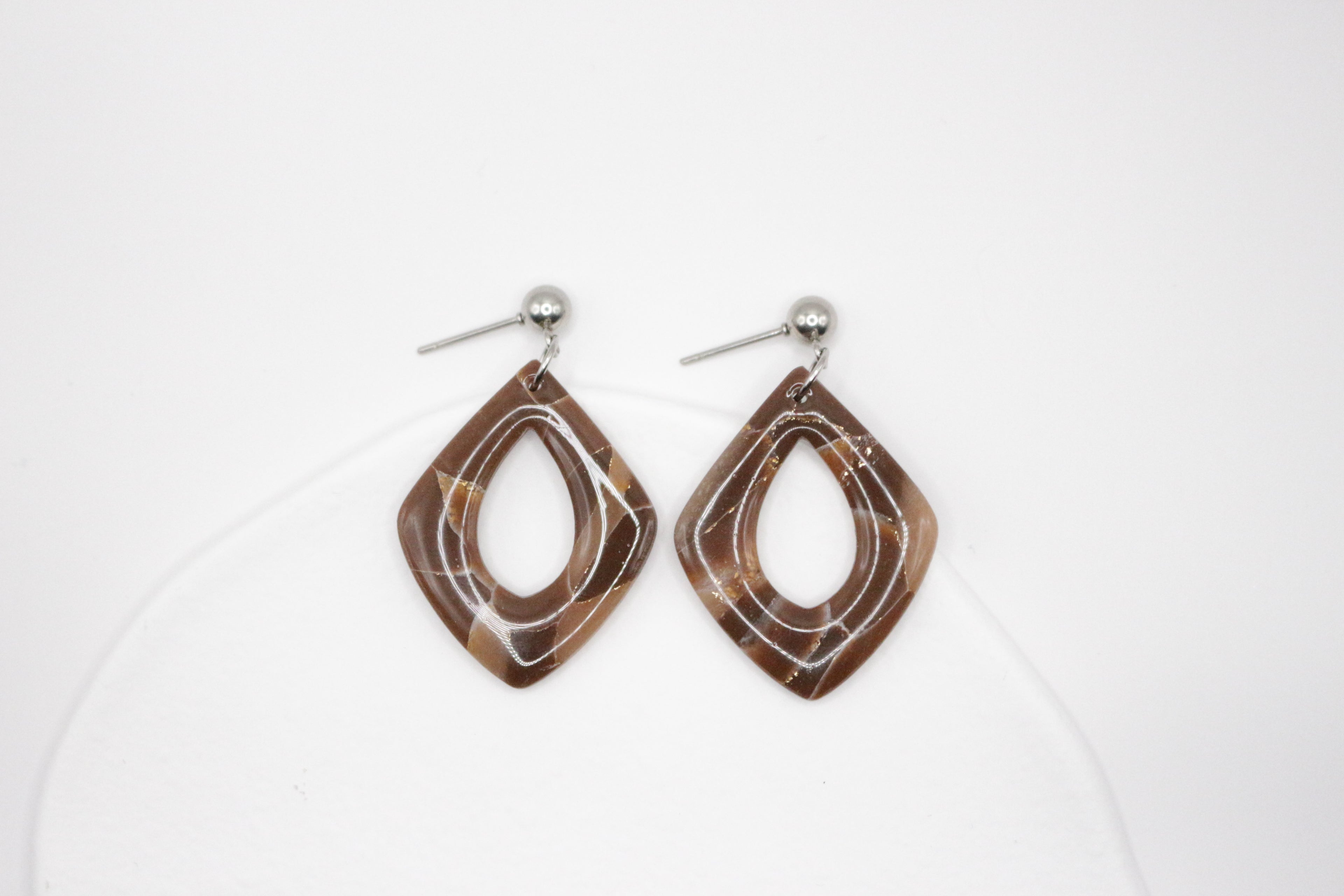 Boucles Chocolat - Losange