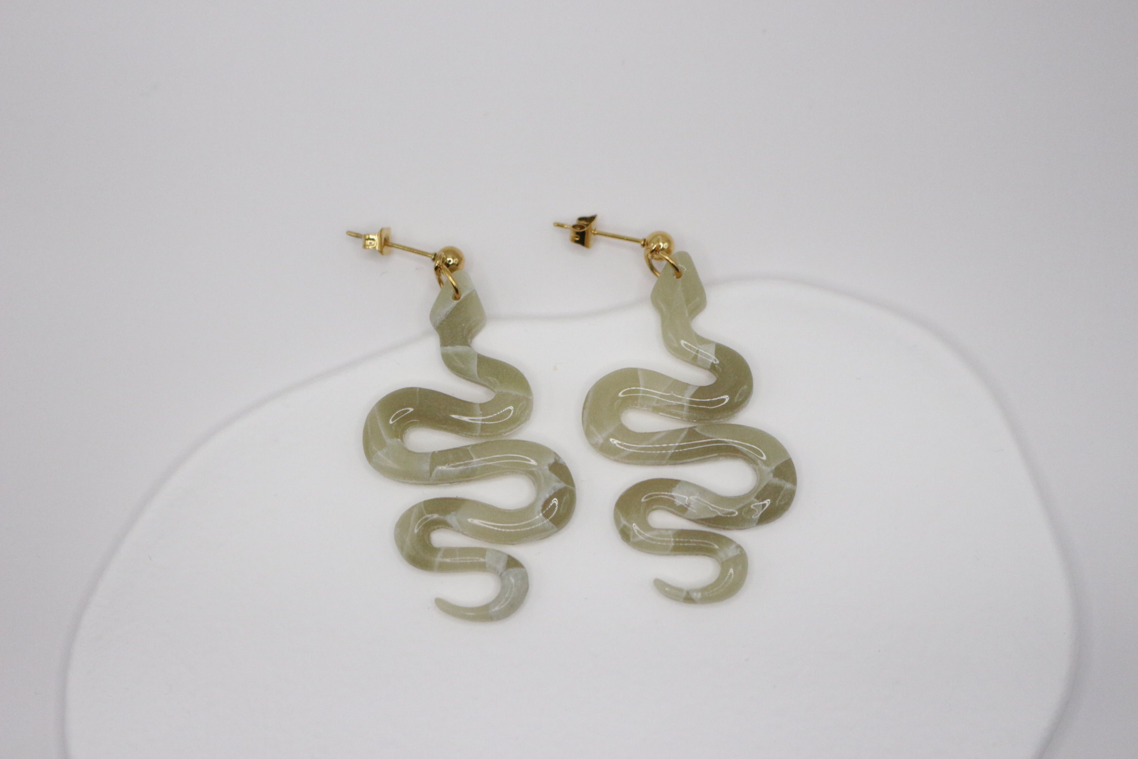 Boucles effet Jade - Serpent