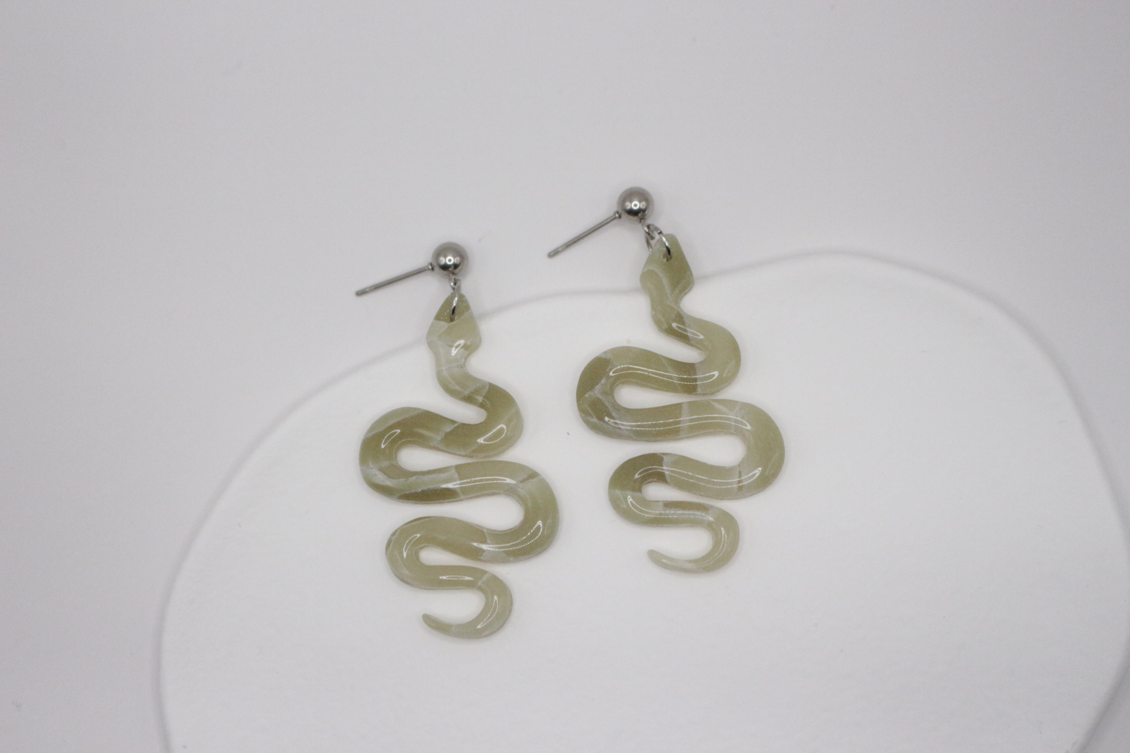 Boucles effet Jade - Serpent