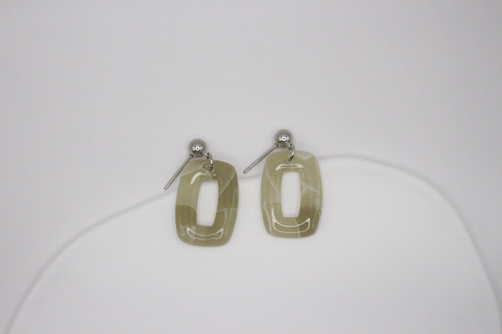 Boucles effet Jade - Rectangle