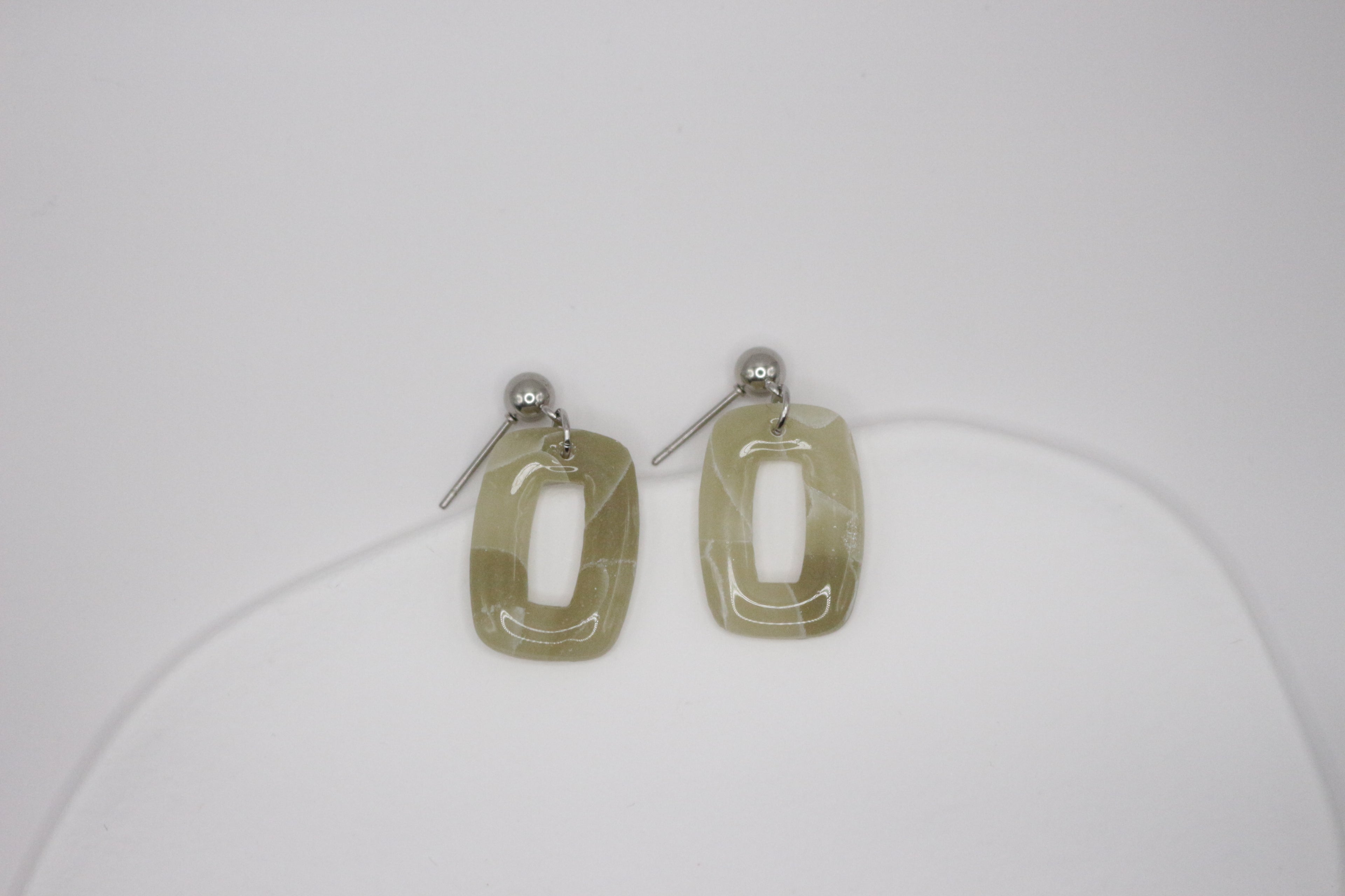 Boucles effet Jade - Rectangle