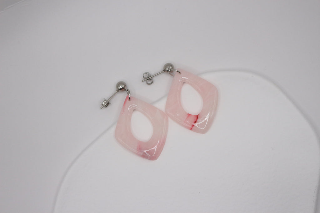 Boucles effet Rose Quartz - Losange