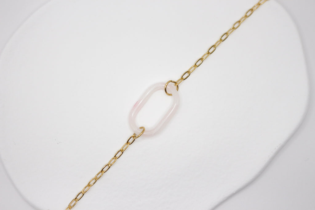 Bracelet effet Rose Quartz