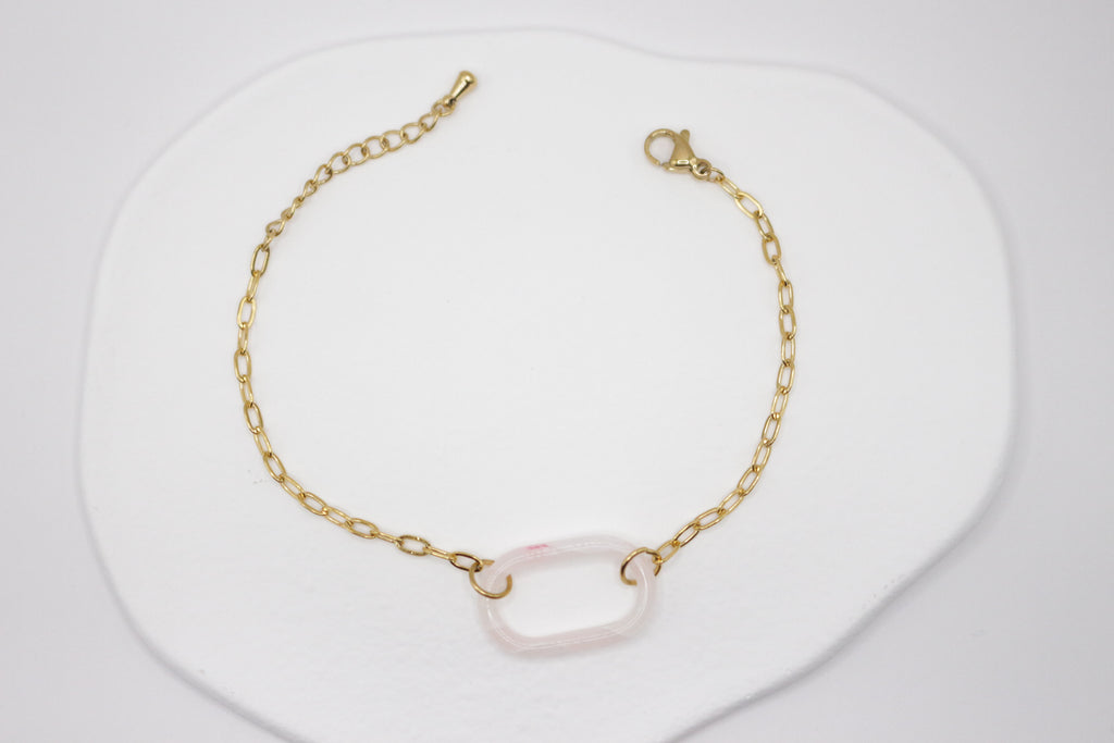 Bracelet effet Rose Quartz
