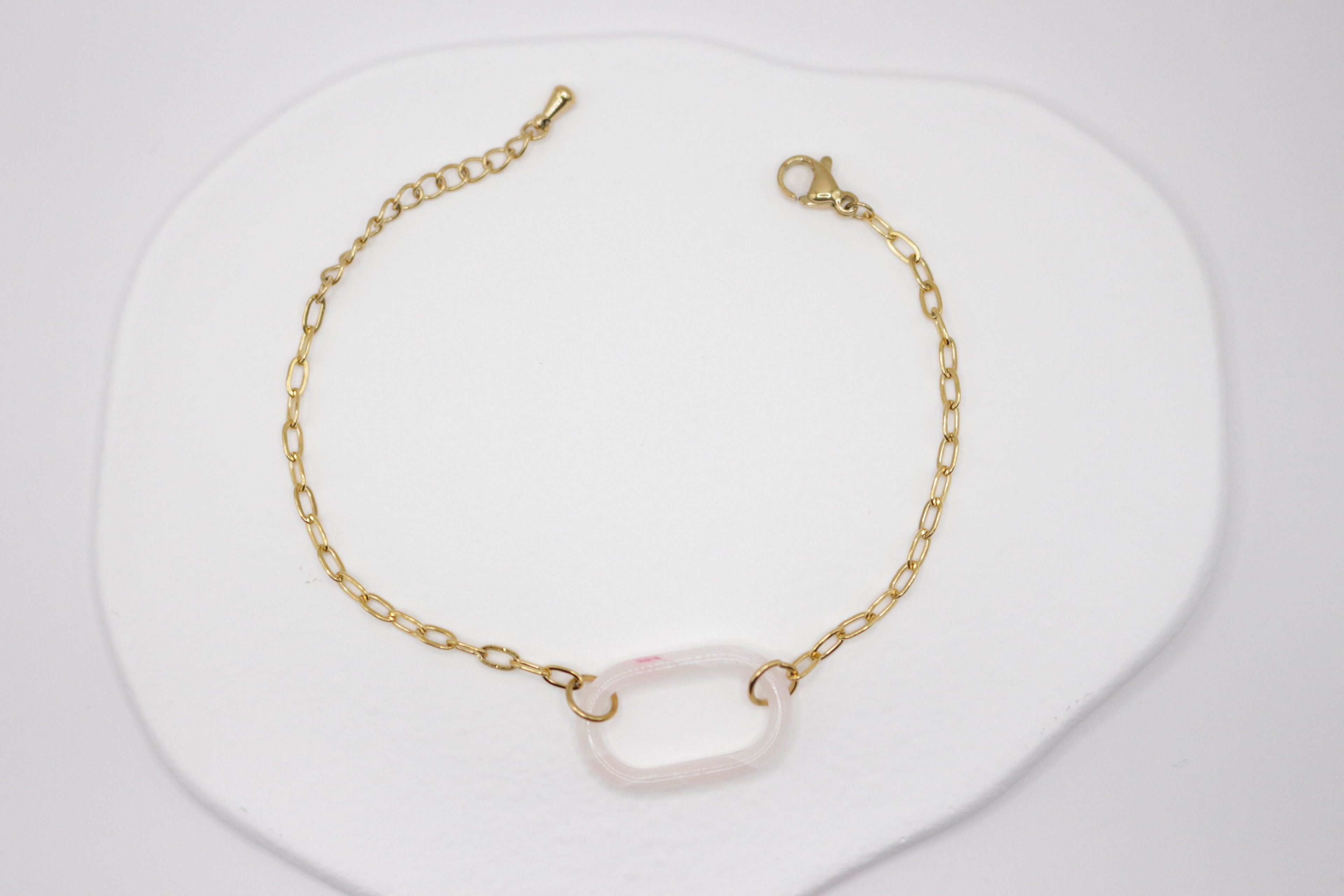 Bracelet effet Rose Quartz