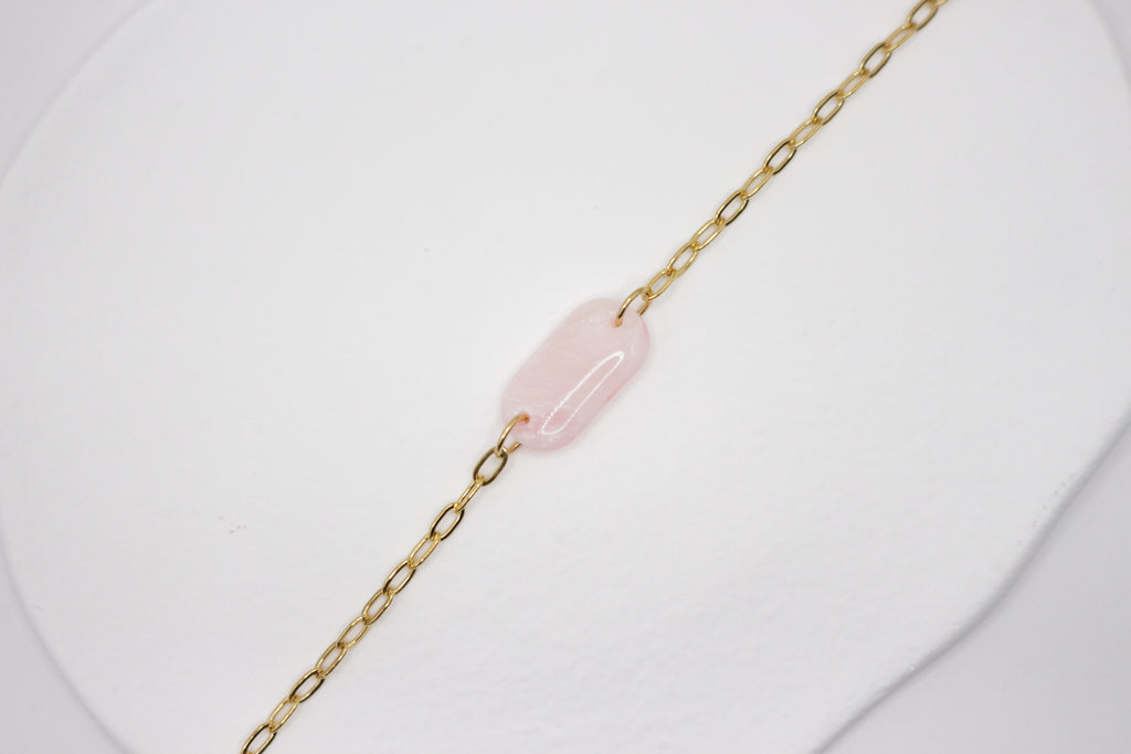Bracelet effet Rose Quartz