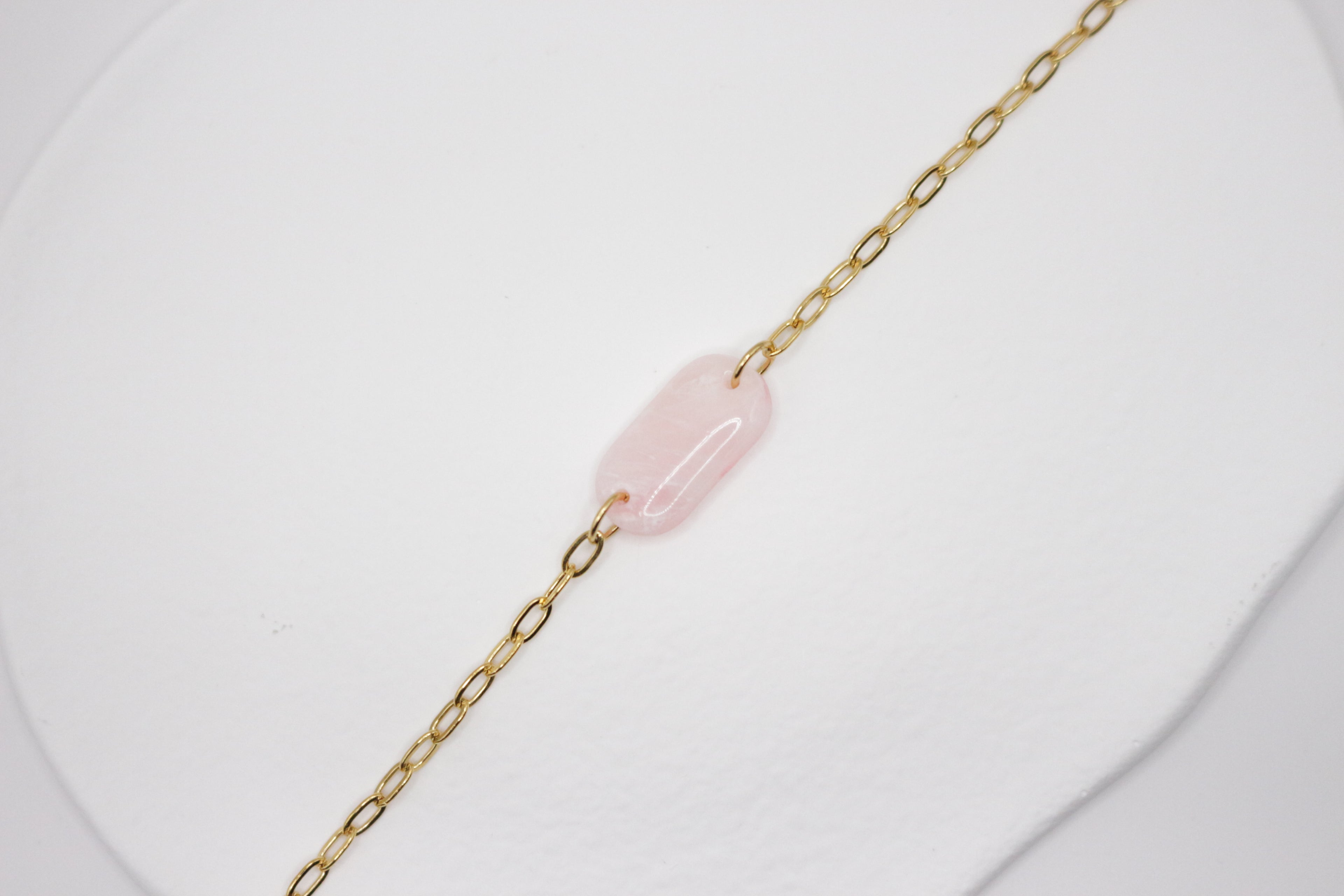 Bracelet effet Rose Quartz
