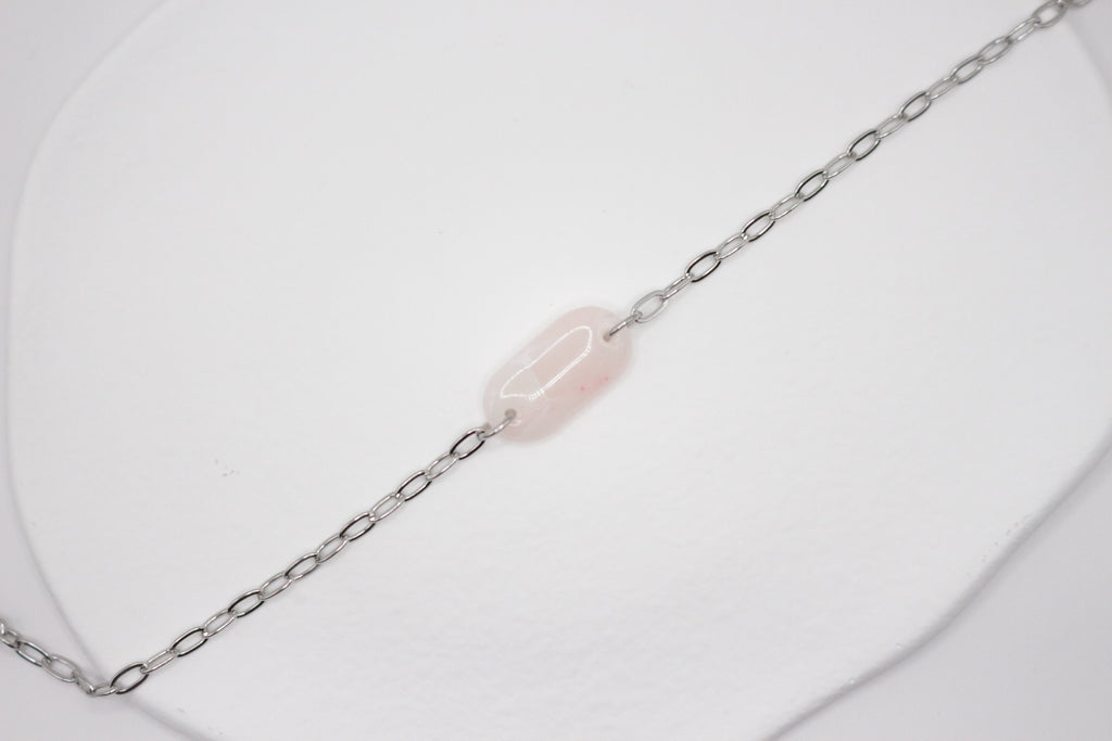 Bracelet effet Rose Quartz