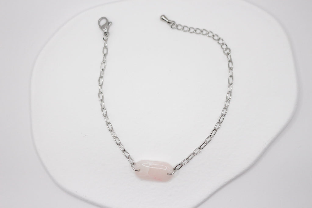 Bracelet effet Rose Quartz