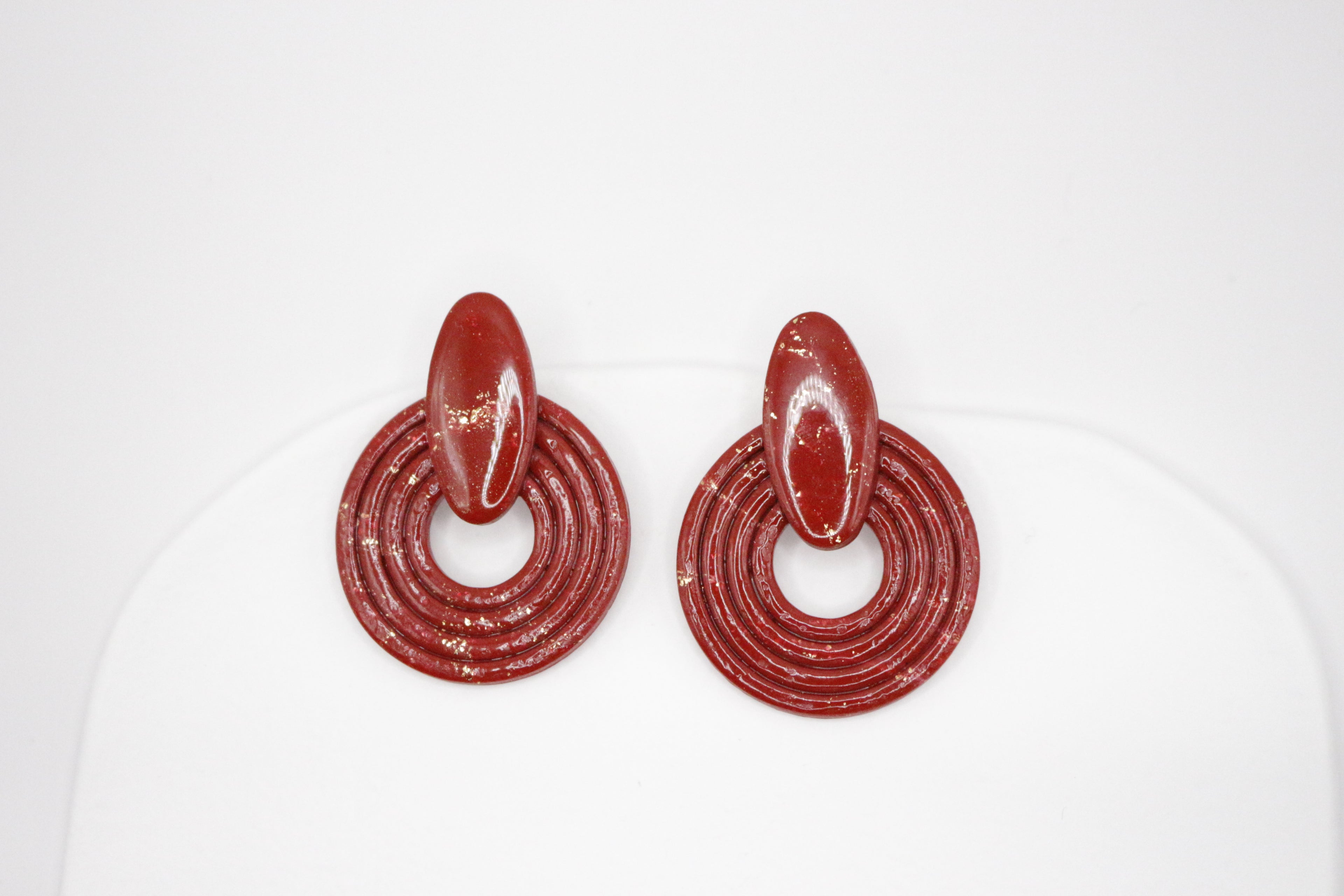 Boucles Bordeaux & Doré - Spirale
