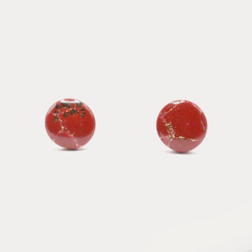 Boucles Bordeaux & Doré - Puces