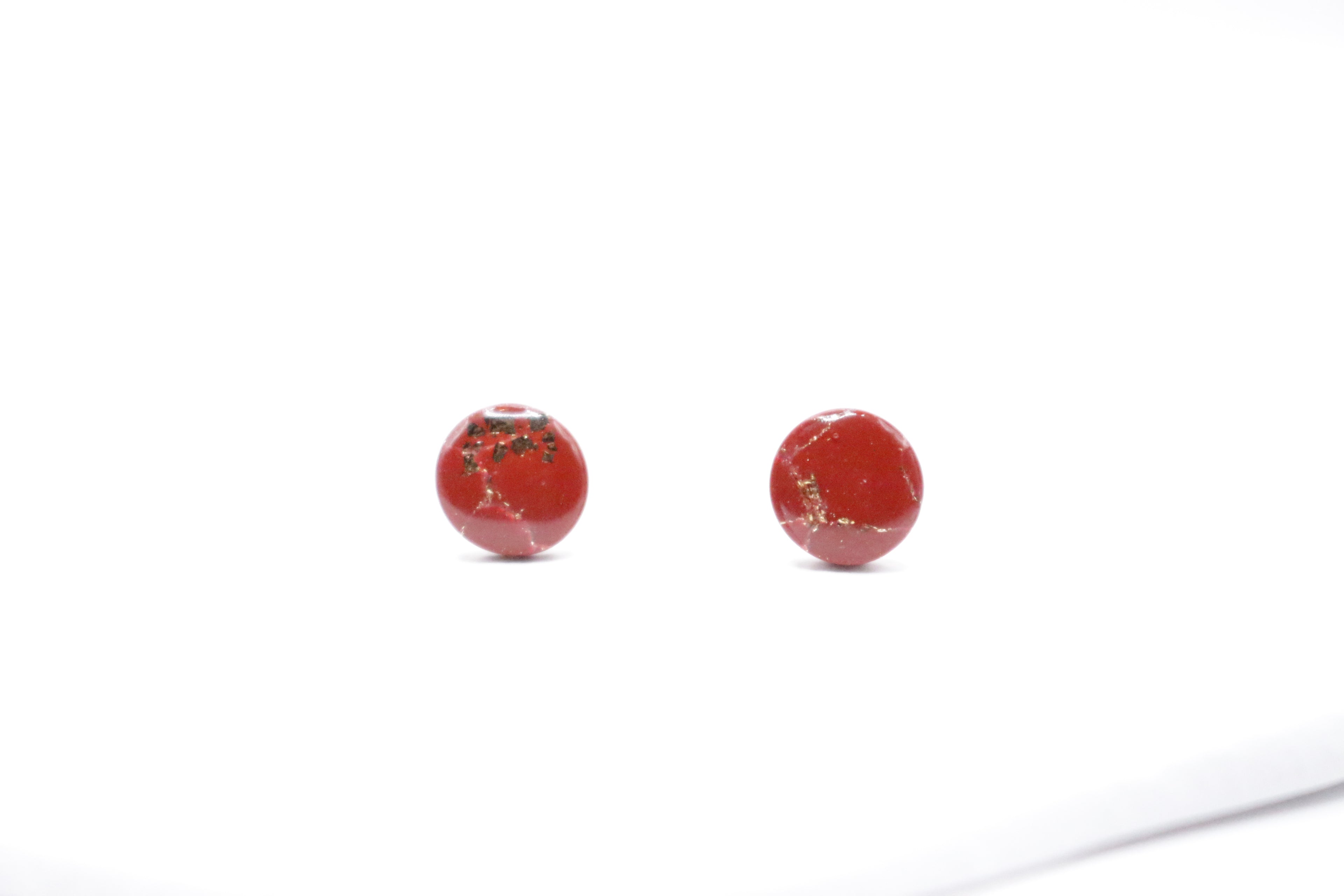 Boucles Bordeaux & Doré - Puces