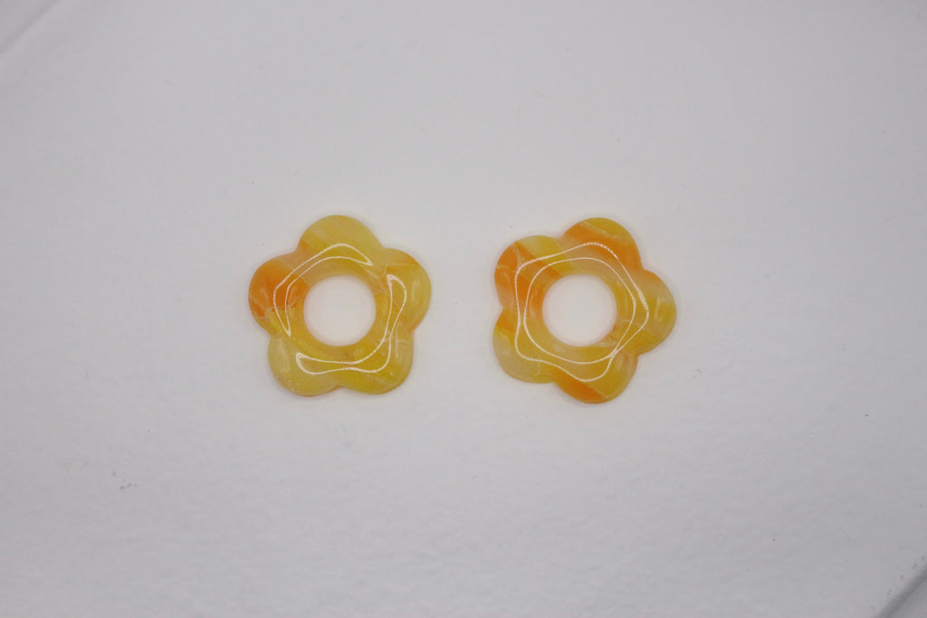 Créoles Jaune cristal - 5 pétales