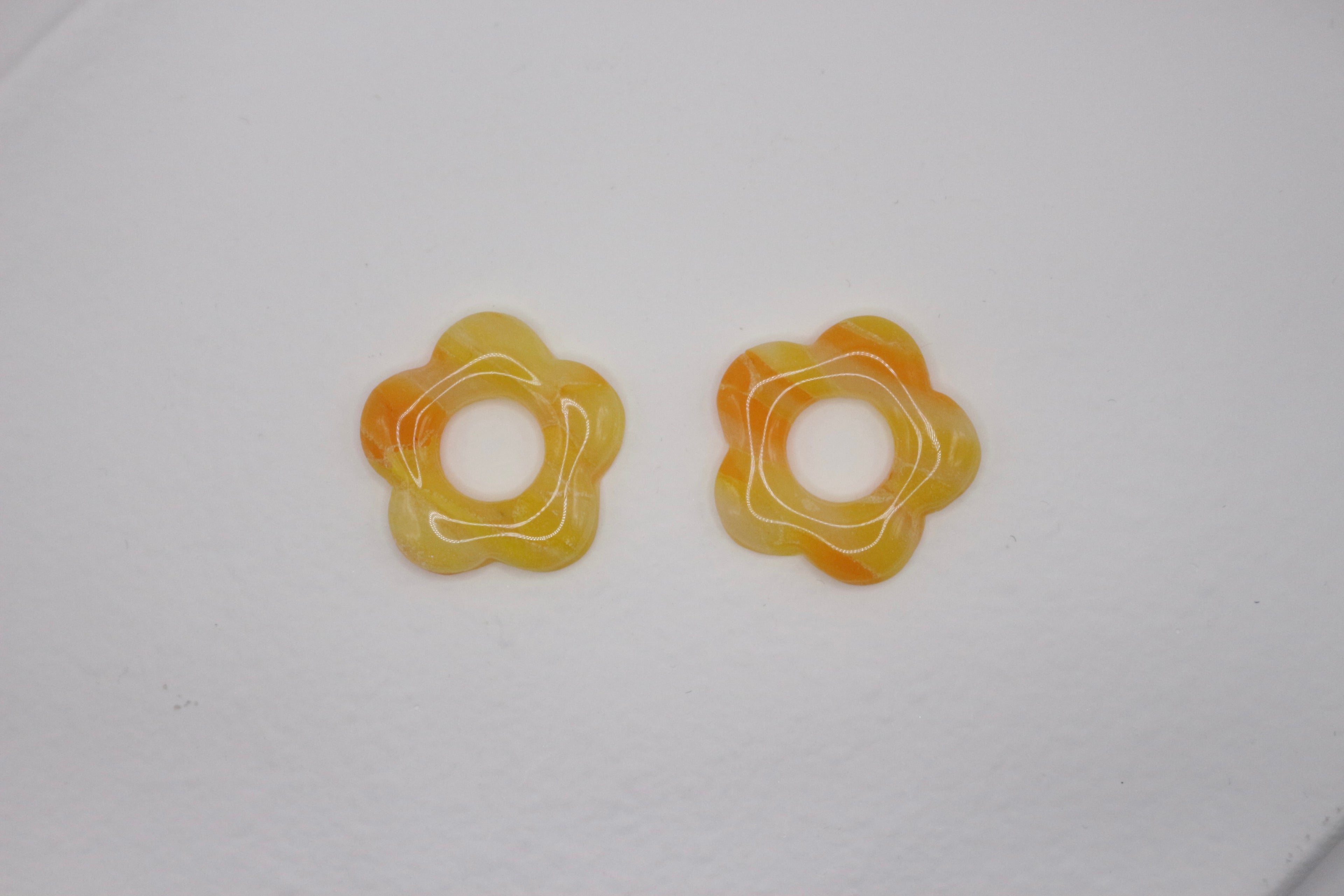 Créoles Jaune cristal - 5 pétales