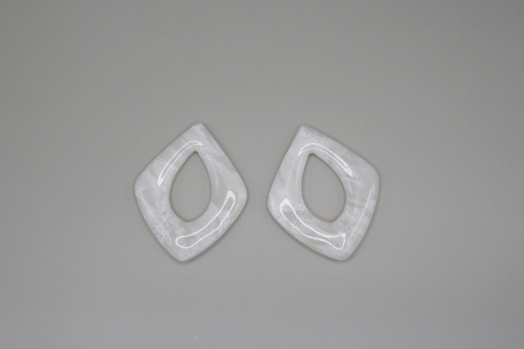Créoles Blanc cristal - Losange