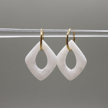Créoles Blanc cristal - Losange