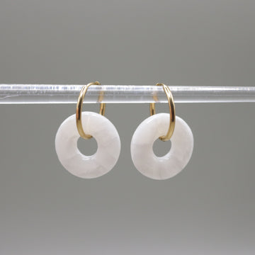 Créoles Blanc cristal - Rond