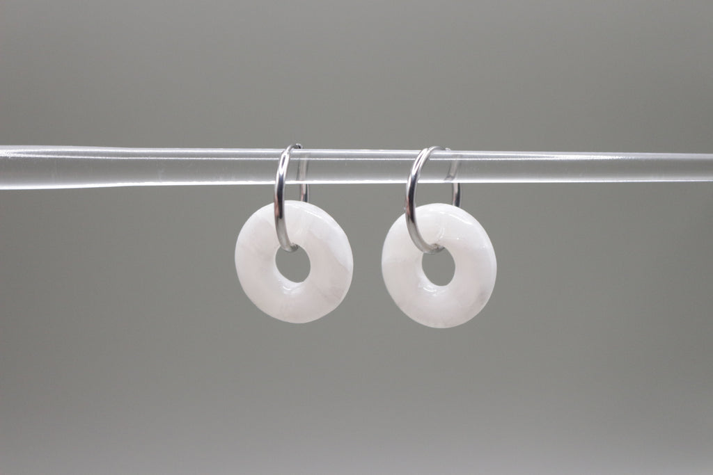 Créoles Blanc cristal - Rond