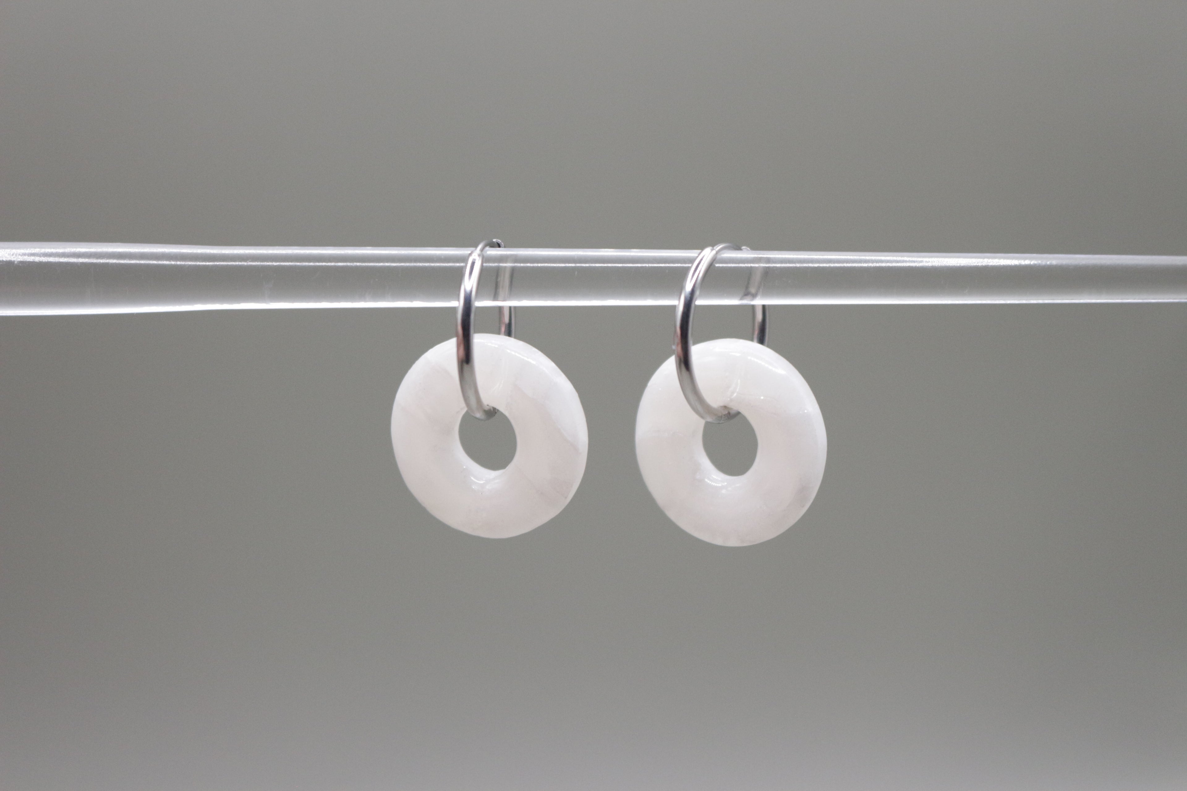 Créoles Blanc cristal - Rond