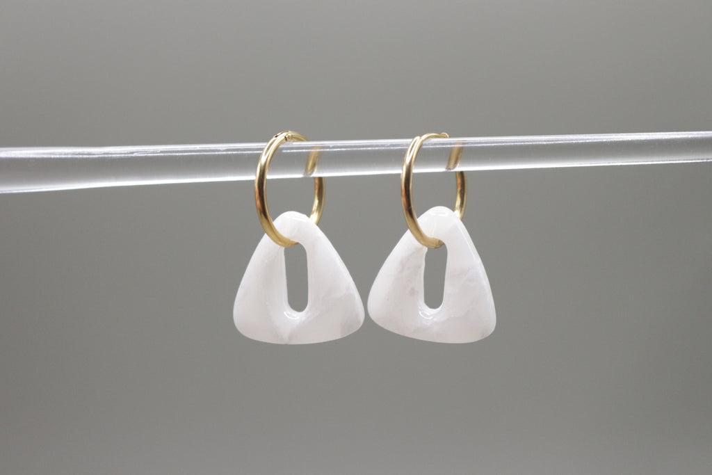 Créoles Blanc cristal - Triangle