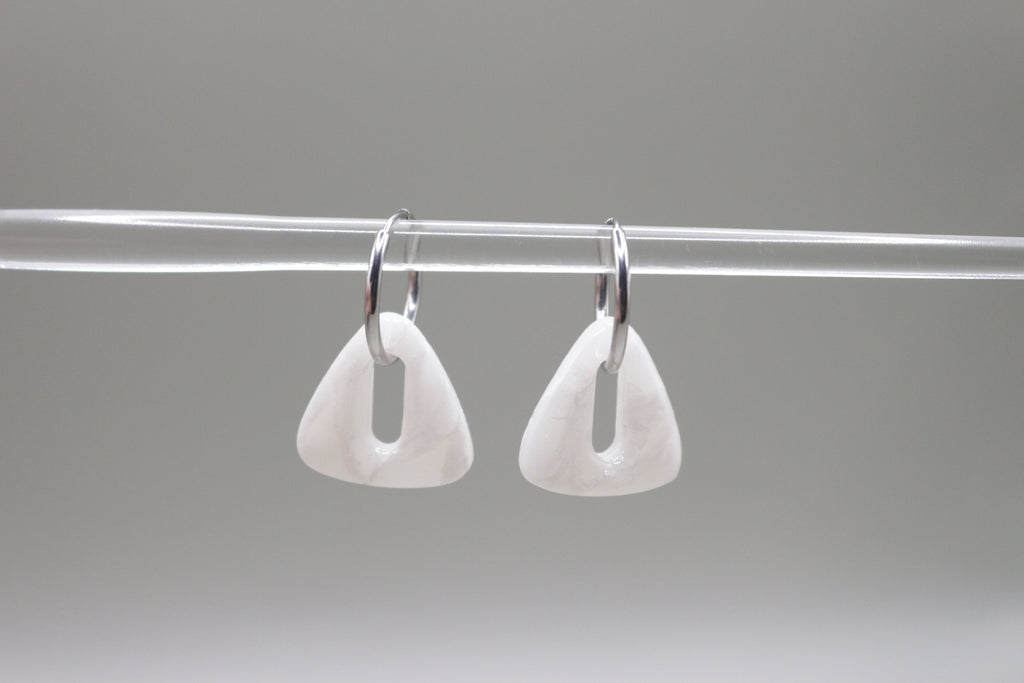 Créoles Blanc cristal - Triangle