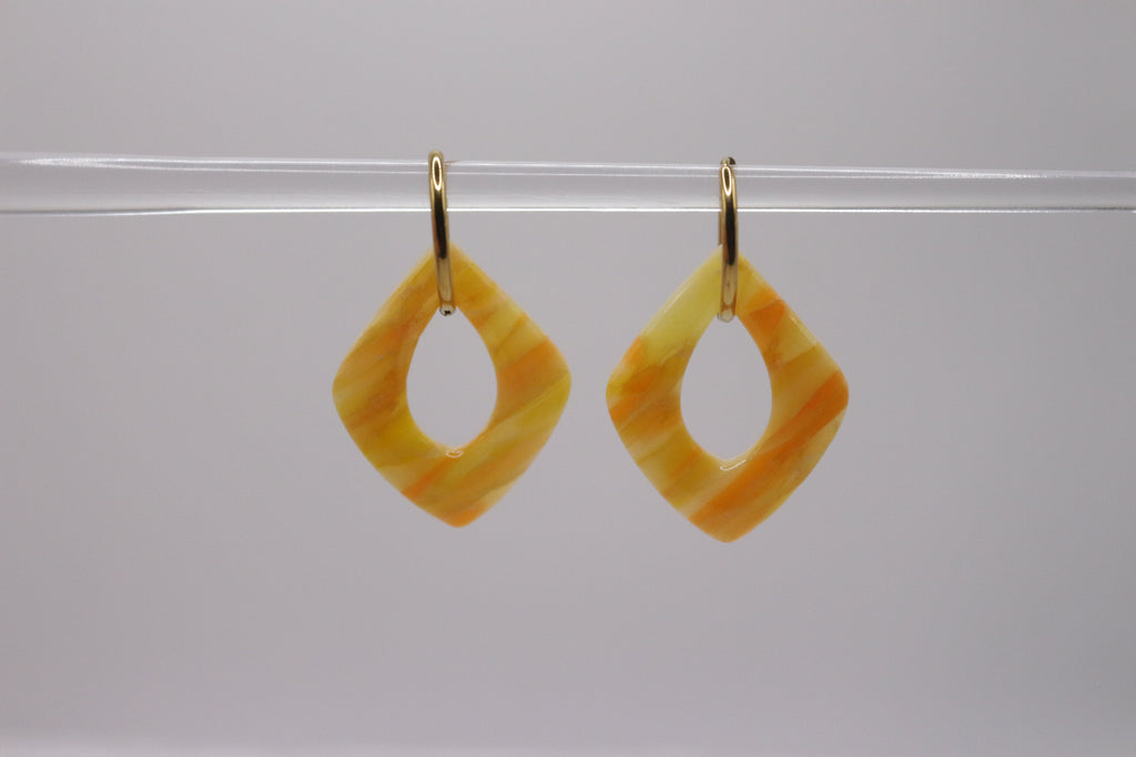 Créoles Jaune cristal - Losange