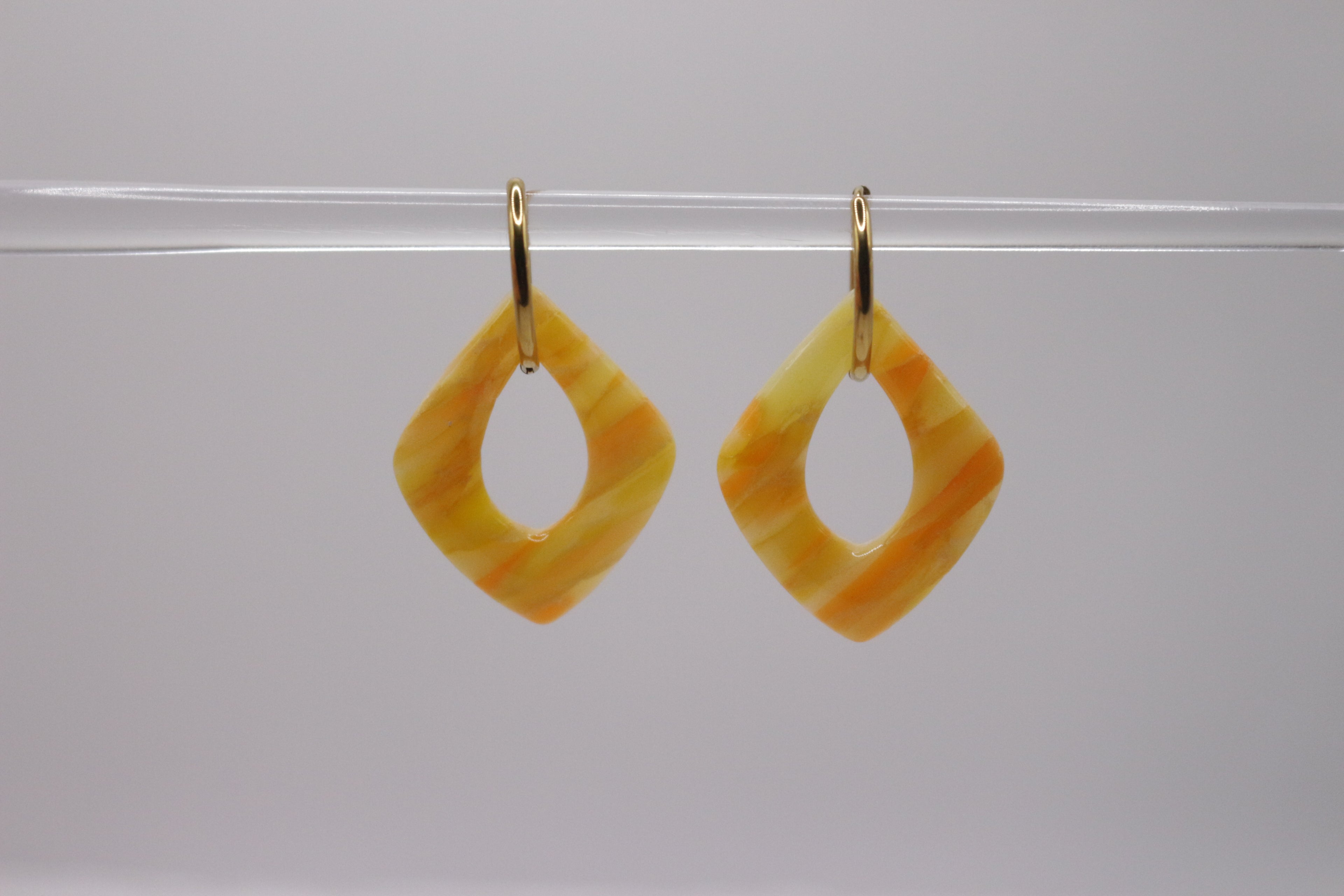 Créoles Jaune cristal - Losange