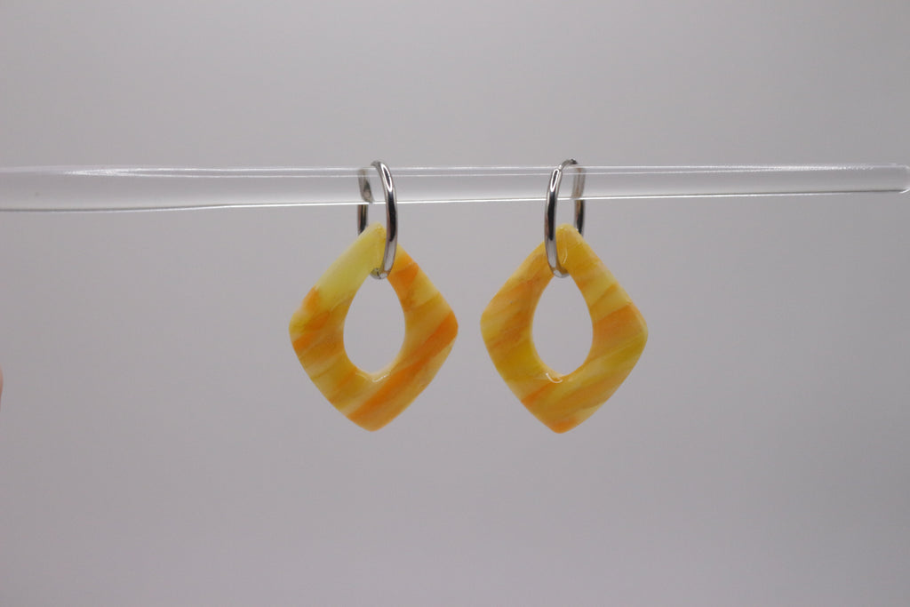 Créoles Jaune cristal - Losange