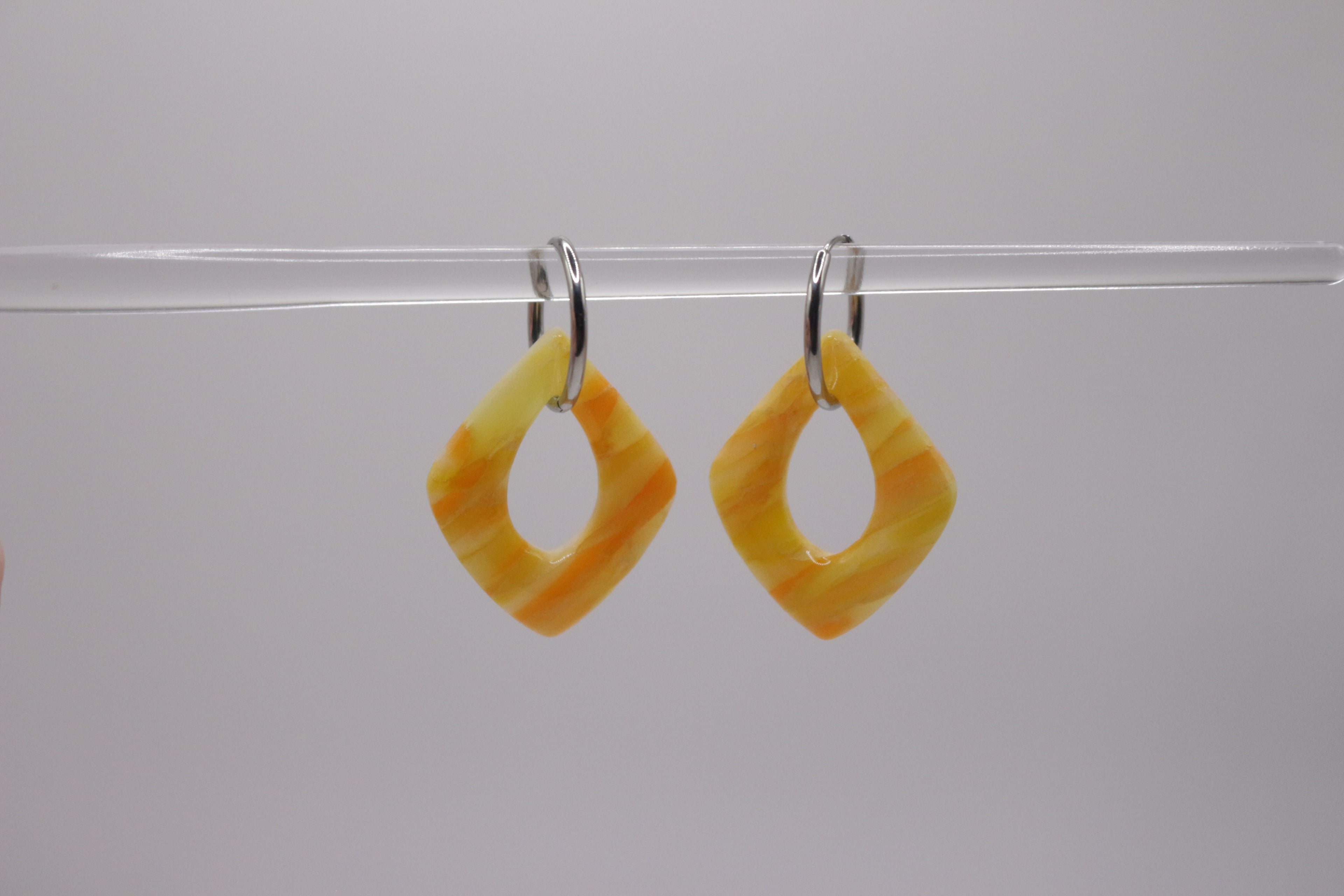 Créoles Jaune cristal - Losange
