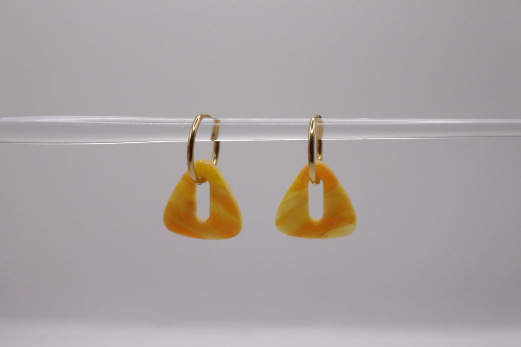 Créoles Jaune cristal - Triangle