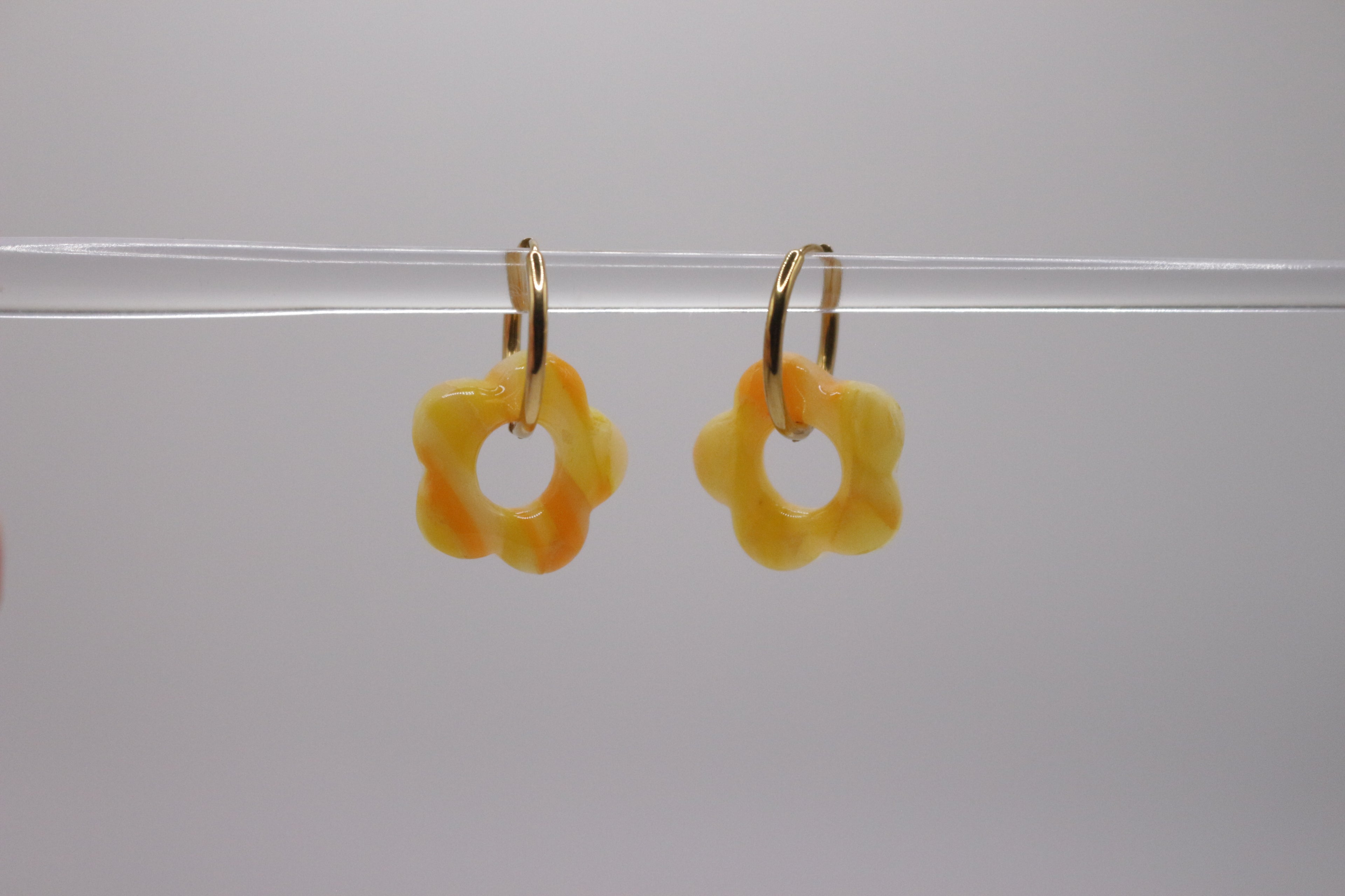Créoles Jaune cristal - 5 pétales