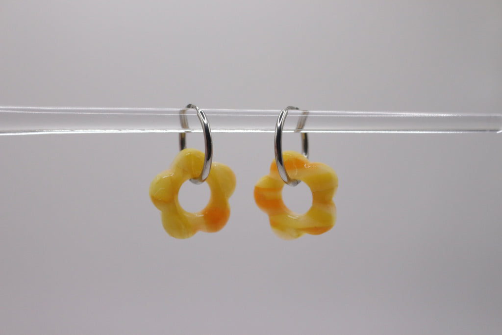 Créoles Jaune cristal - 5 pétales