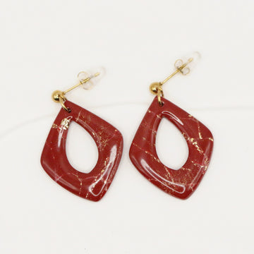 Boucles Bordeaux & Doré - Losange
