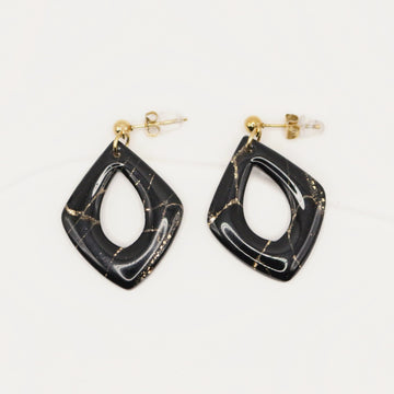 Boucles Noir & Doré - Losange